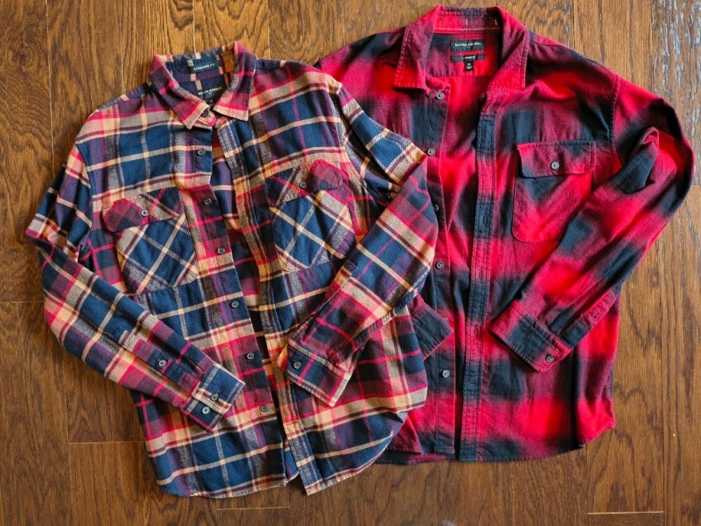 Banana Republic Men's Size M Medium Standard Fit Flannel Shirt Lot of 2 Plaid